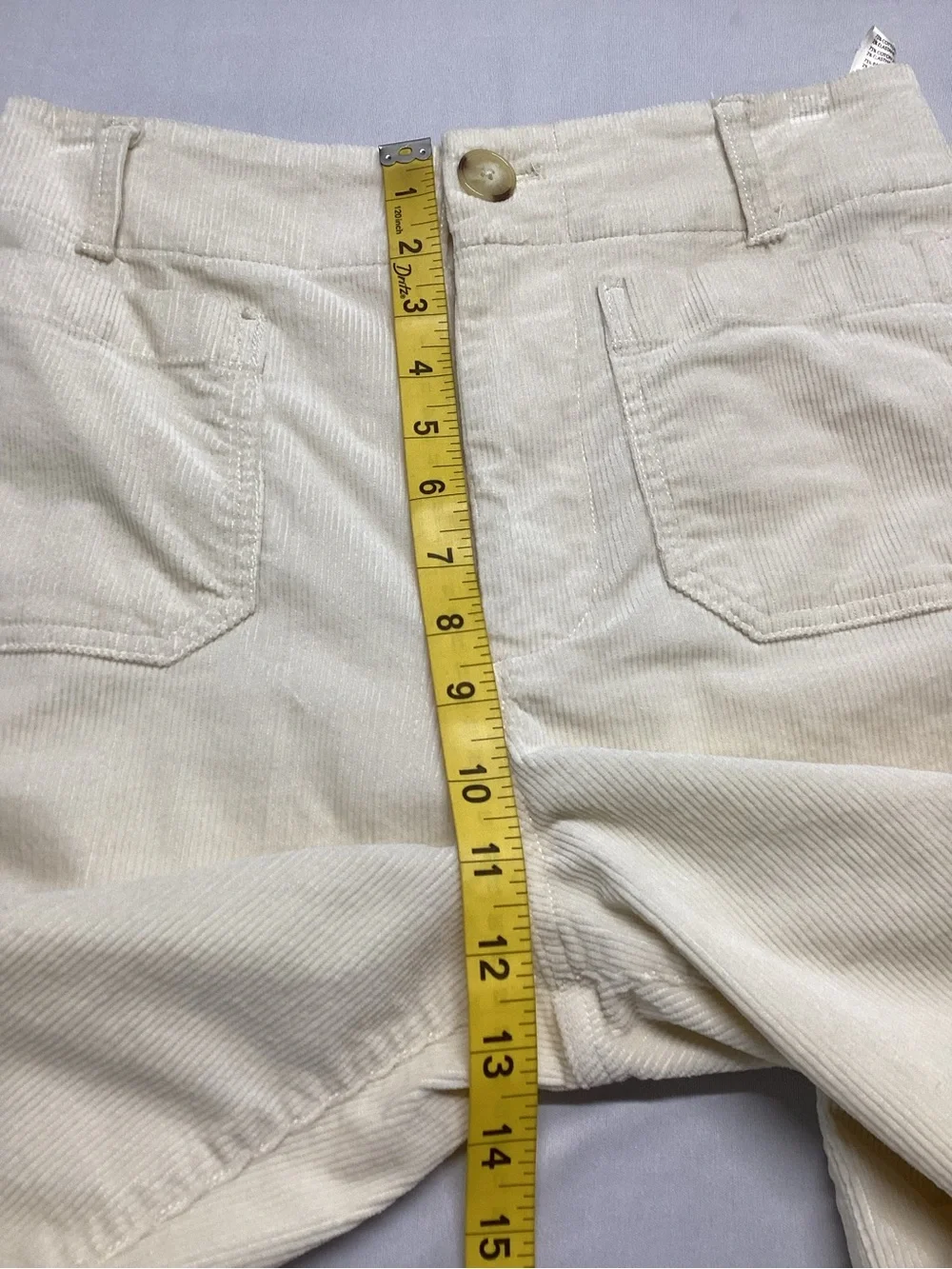 Anthropologie Maeve The Colette Cream Corduroy Cropped Pants - Picture 9 of 12